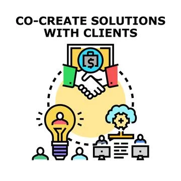 Co creating solutions with clients conceptual illustration Stock Illustration