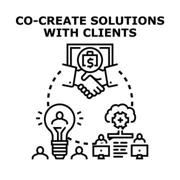 Co creating solutions with clients conceptual illustration Stock Illustration