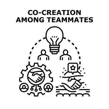 Co creation among teammates concept vector illustration Stock Illustration