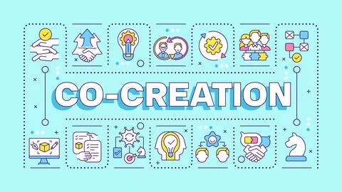 Co-creation blue word concept Stock Illustration