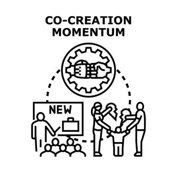 Co creation momentum idea generation and development process Stock-Illustration