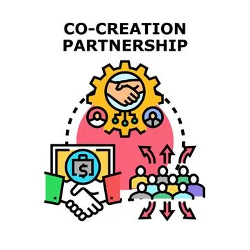 Co creation partnership concept delivering business growth Stock Illustration