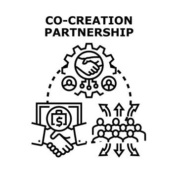 Co creation partnership concept delivering business growth Stock Illustration