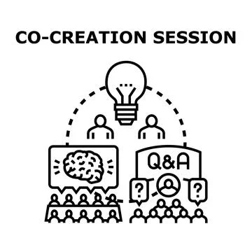 Co creation session for business ideas and collaboration Stock Illustration