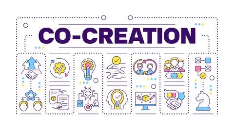 Co-creation word concept isolated on white Stock Illustration
