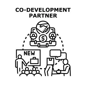 Co development partner creating new business strategy 스톡 일러스트