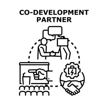 Co development partner creating strategic business alliance 스톡 일러스트