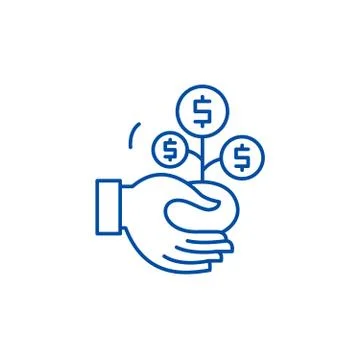 Co financing line icon concept. Co financing flat vector symbol, sign, outline Stock Illustration