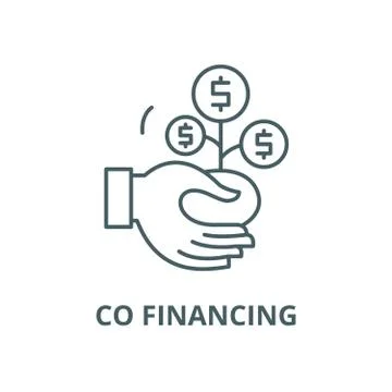 Co financing vector line icon, linear concept, outline sign, symbol Stock Illustration