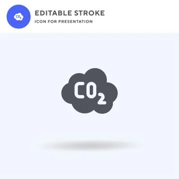 Co icon vector, filled flat sign, solid pictogram isolated on white, logo ill Illustrazione stock