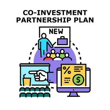 Co investment partnership plan developing business strategy Illustrazione stock