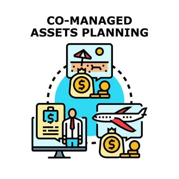 Co managing assets planning for financial wealth strategy Stock Illustration