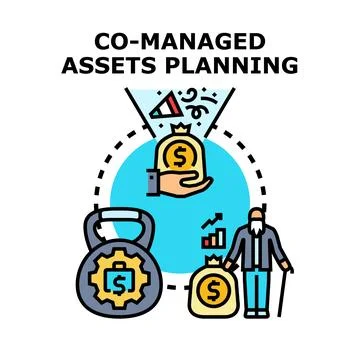 Co managing assets planning for retirement future Illustrazione stock
