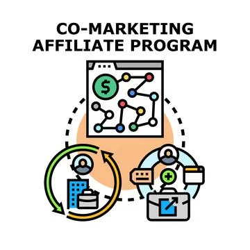 Co marketing affiliate program concept vector illustration Stockillustratie