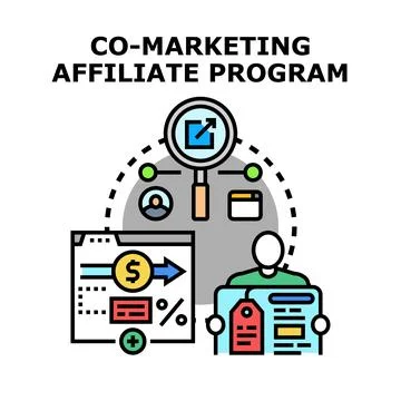 Co marketing affiliate program opportunity development planning Stock Illustration
