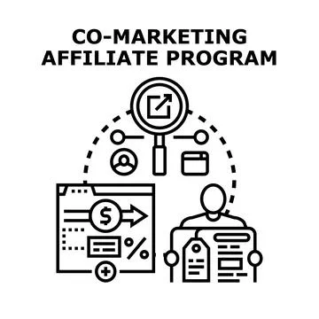 Co marketing affiliate program opportunity development planning Stock Illustration