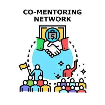 Co mentoring network developing successful business partnerships Stock Illustration