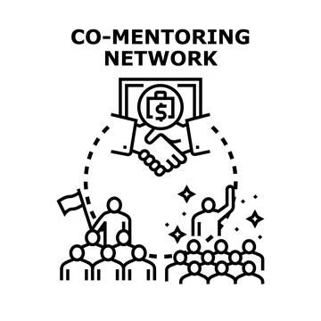 Co mentoring network developing successful business partnerships Stock Illustration