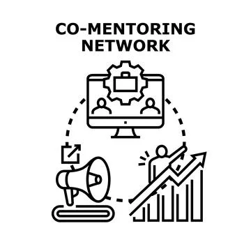 Co mentoring network supporting career development and growth Stockillustratie