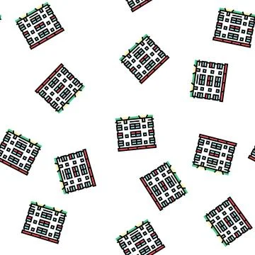 Co-op house vector seamless pattern Illustrazione stock