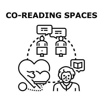 Co reading spaces bridging generations for shared learning Stock Illustration