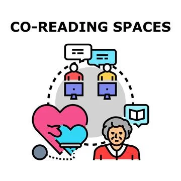 Co reading spaces bridging generations for shared learning Stockillustratie