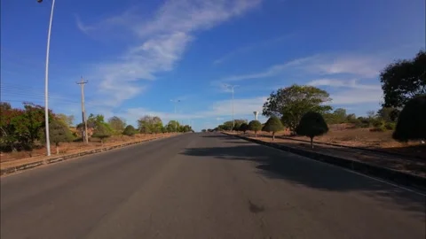 Co Thach Road Driving POV Empty Wide Highway In Vietnam Stock Footage 337605253