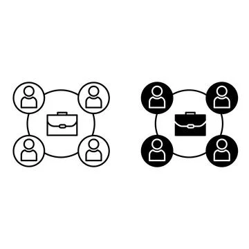 Co-worker Icons. Work Colleagues and Business Bag. Business and Teamwork Co.. Stock Illustration