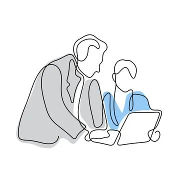 Co-workers discussing project vector illustration Stock Illustration