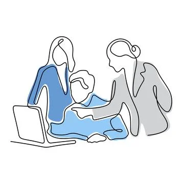 Co-workers discussing project vector illustration Stock Illustration