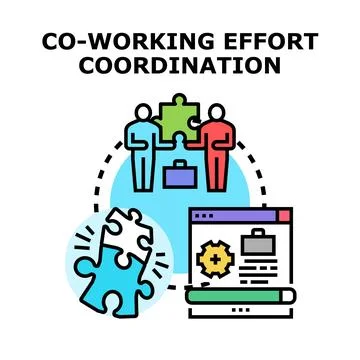 Co working effort coordination connecting business puzzle team Stock Illustration