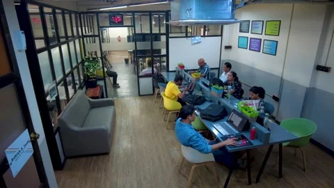 Co-working Space India Office Environment Stock Footage 332630526