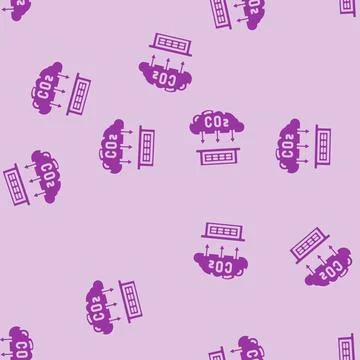 Co2 absorption carbon glyph vector seamless pattern Illustrazione stock