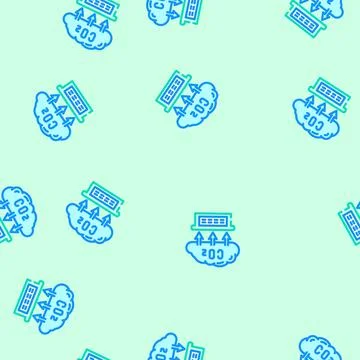 Co2 absorption carbon vector seamless pattern Illustrazione stock