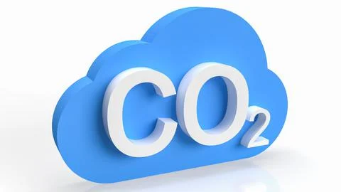 The co2 and cloud for eco or ecology concept 3d rendering Stock Illustration