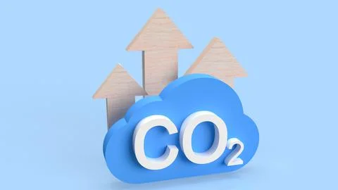 The co2 and cloud for eco or ecology concept 3d rendering イラスト素材