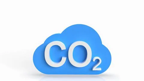 The co2 and cloud for eco or ecology concept 3d rendering Stock Photos