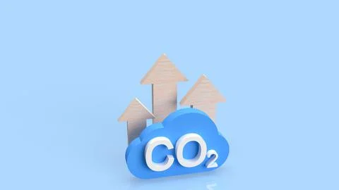 The co2 and cloud for eco or ecology concept 3d rendering Stock Photos