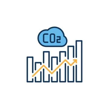 CO2 Bar Chart with Arrow vector concept modern icon Stock Illustration