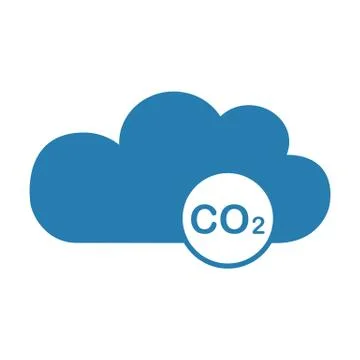 CO2 blue cloud isolated on white background Stock Illustration