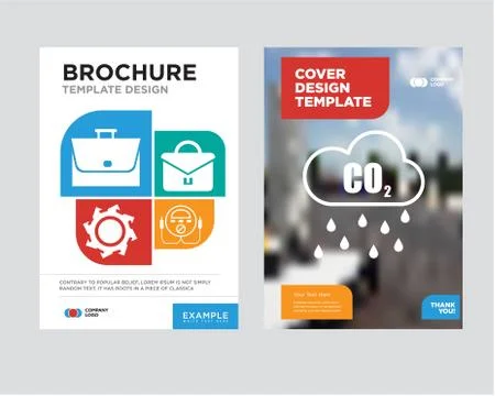 Co2 brochure flyer design template Stock Illustration