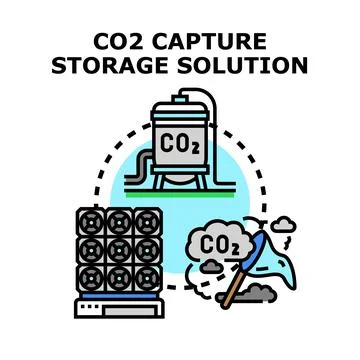 Co2 capture storage solution for climate change Stock Illustration