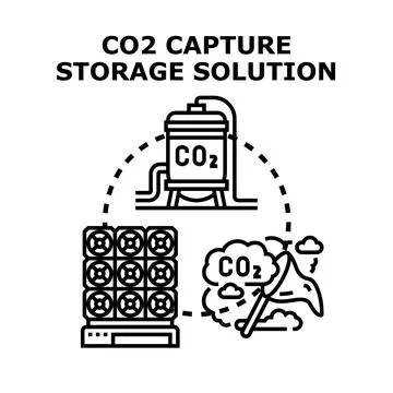 Co2 capture storage solution for climate change Stock Illustration