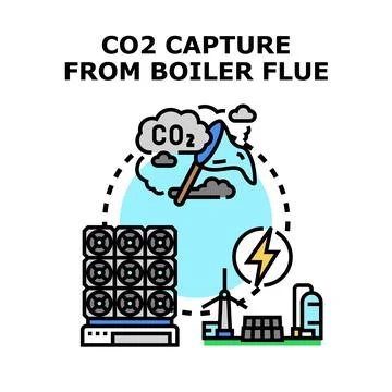 Co2 capture technology improving air quality and clean energy Stock Illustration