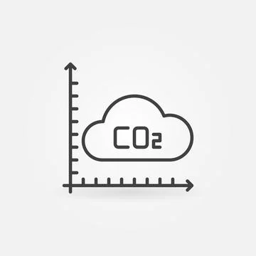 CO2 Carbon Dioxide Cloud Graph vector concept line icon Stockillustratie