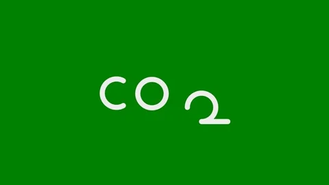 CO2 - Carbon dioxide concept - Green Screen, Seamless looping, 7.5% gray Stock Footage 331230489