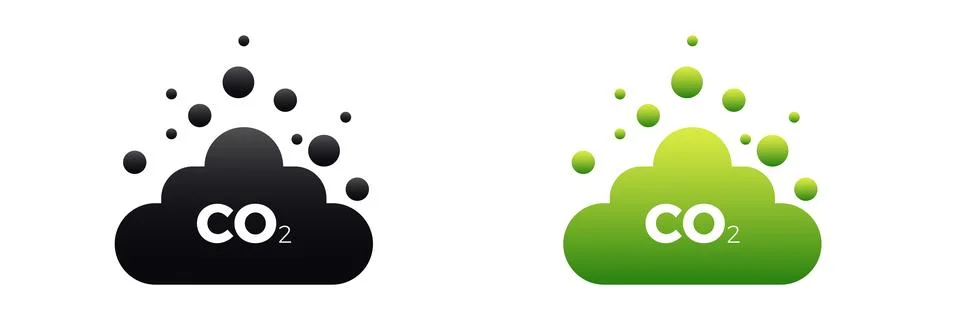 Co2 carbon dioxide cycle icon. Co2 emissions neutral Stock Illustration