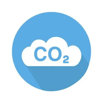 CO2, carbon dioxide emissions icon on white background. Vector Stock Illustration