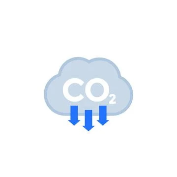Co2 carbon dioxide emissions, reduce emission icon Stock Illustration