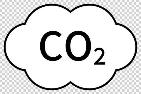 CO2 (carbon dioxide) simple icon, cloud shape Stock Illustration